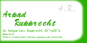 arpad rupprecht business card